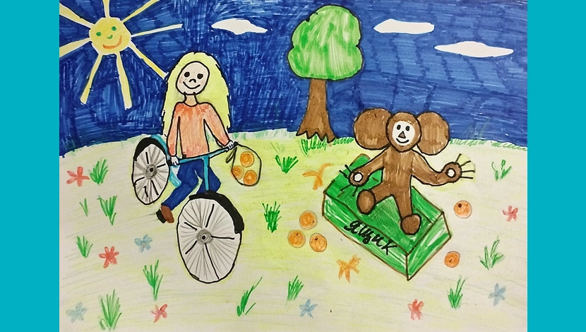 Катя, 9 - Я и Чебурашка