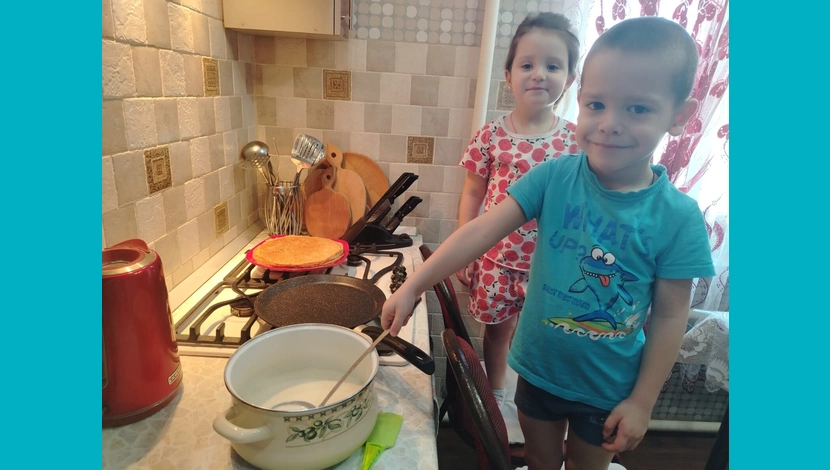 Злата и Тимофей Симоновы, 5 - Блины «Буренка»